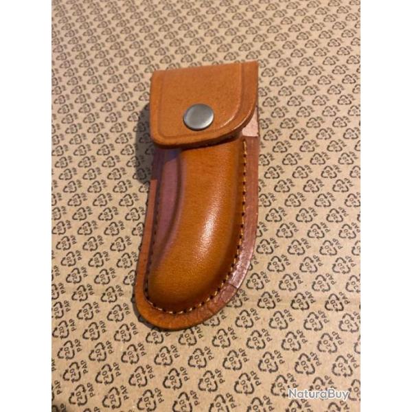 ETUI POUR COUTEAU LAGUIOLE DE CHASSE  EN CUIR  MARRON10 CM 0