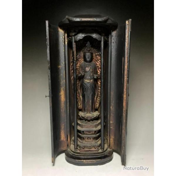 Bouddha - Buddha statue kannon,Bodhisattva & Zushi box 41 cm