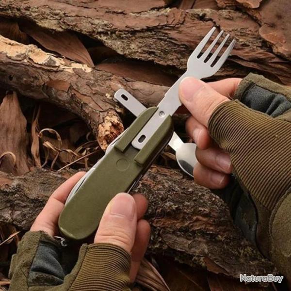 Couteau pliant + fourchette + cuillre TYPE ARMEE FRANAISE