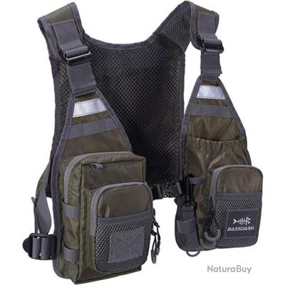 Gilet De Pêche DASH 18 Poches - Taille Unique - Vert - NEUF (sans Emballage)