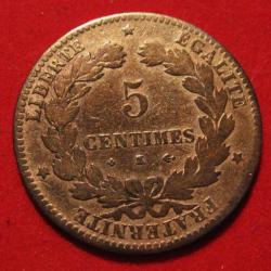 France 5 centimes Ceres 1876 K  bronze TB++