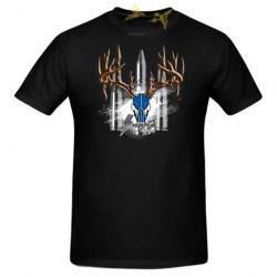 T-shirt de chasse noir imprimé Supra taille M pour homme - ROG (DESTOCKAGE)