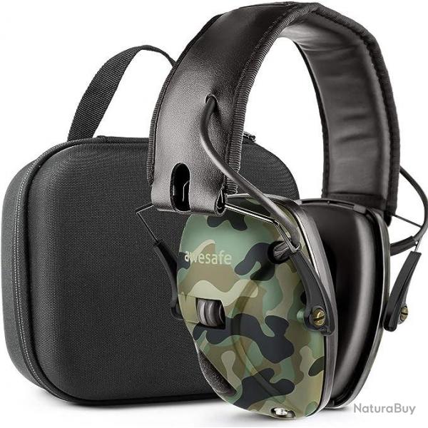 Casque Antibruit Protection auditive Electronique Amplification Sonore Tir Chasse NRR 26dB