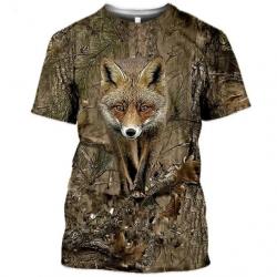 Tee-shirt renard camo , taille de S à 6XL