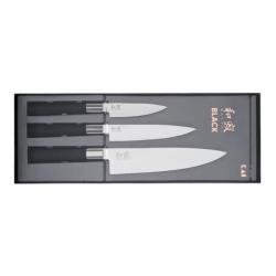 67S.300-Set 3 couteaux Kai Wasabi black inox