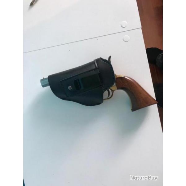 mini holster luxe pour revolver poudre noire shrif et subnoses ( remington 1858 et colt) . Gaucher