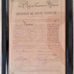 FR369210a Certificat bonne conduite 2°RCA en 1889