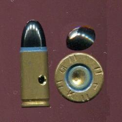 9 mm Parabellum -  tir réduit Suède - balle plastique noir avec bille acier à la pointe