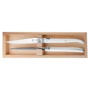Lot De 6 Couteaux à Steak La Fourmi – Lame Lisse, Manche Blanc Ivoire – Fabriqué En France