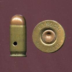 .455 Webley Auto - marquage : KYNOCH 455 - balle cuivre très arrondie