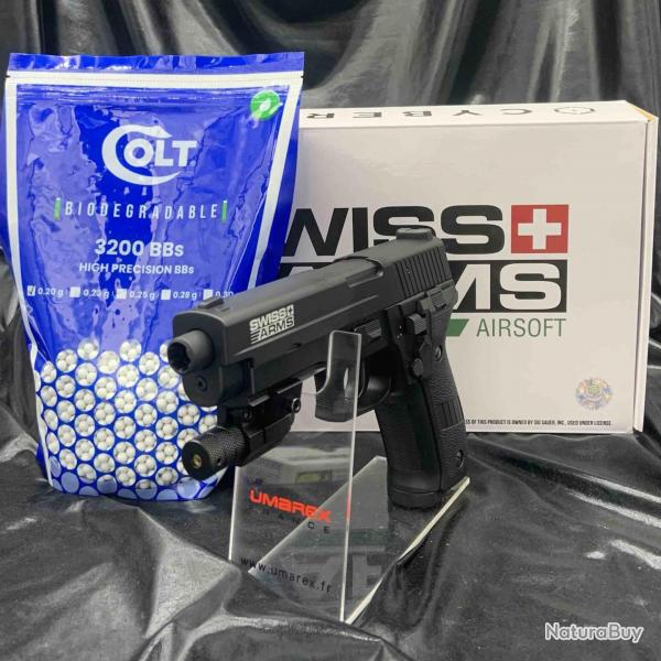 Pack laser prt a tirer - Swiss Arms Navy Pistol AEP RTP Nimh Metal Slide 6mm