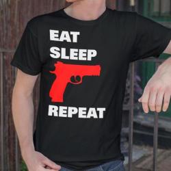 Tshirt tir sportif Eat Sleep Shoot Repeat, T-Shirt toutes tailles, NEUF !
