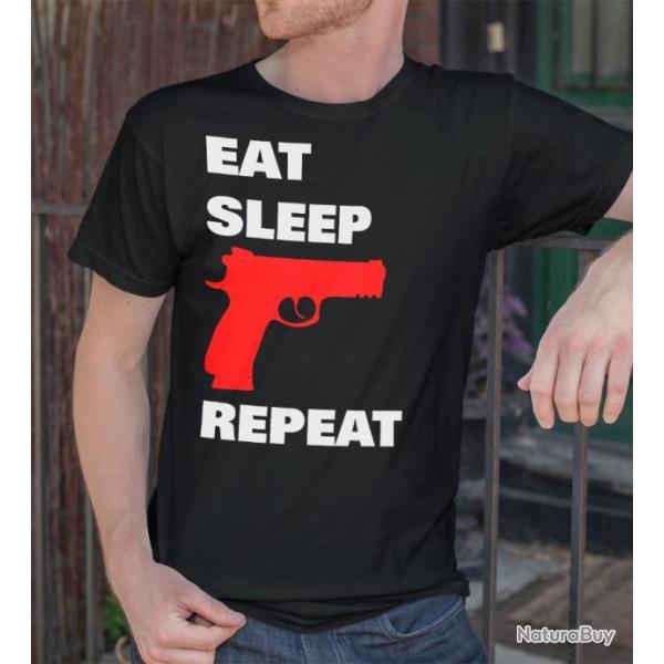 Tshirt tir sportif Eat Sleep Shoot Repeat, T-Shirt toutes tailles, NEUF !