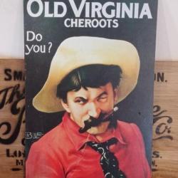 Tôle publicitaire de tabac américaine "old Virginia" décoration western.