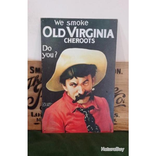 Tle publicitaire de tabac amricaine "old Virginia" dcoration western.