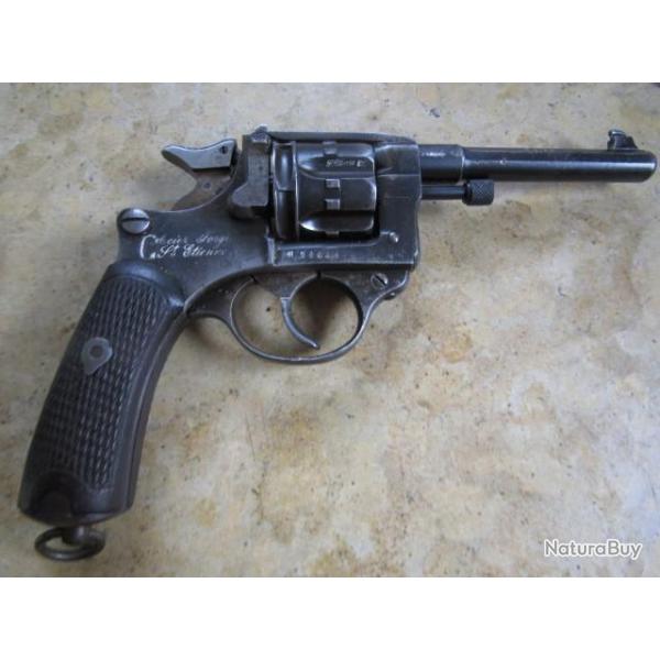 Revolver civil 1892 acier forgé 1915 ST Et Lamure Gidrol CAL 8 mm 8mm92 8mm 92 TTB 6 cps 8/92