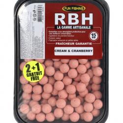 Bouillettes Fun Fishing RBH 15mm - 800gr Cream & Cranberry