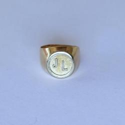 Petite chevalière or - or massif 18 carats - bague homme - taille 46