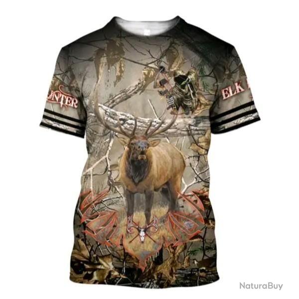 !!! SUPER PROMO !!! Tee-shirt raliste chasse. Cerf taille de S  5XL n25