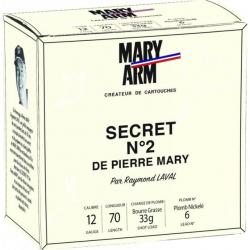 Cartouches Mary Arm Secret N°2 33 BG - Cal. 12 x1 boite
