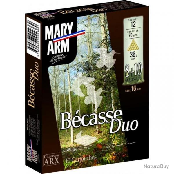 Cartouches Mary Arm Duo Bcasse 36g BG Plomb n8+10 - Cal. 12 x5 boites
