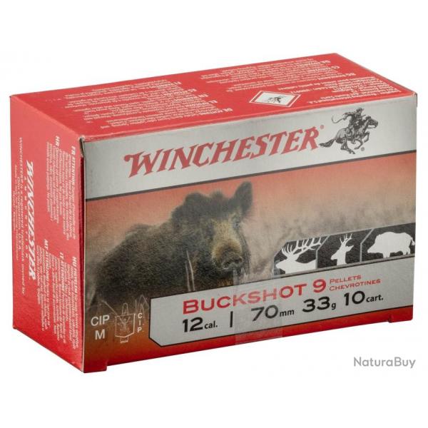 CARTOUCHES WINCHESTER BUCKSHOT 12/70 33G 9 PELLETS