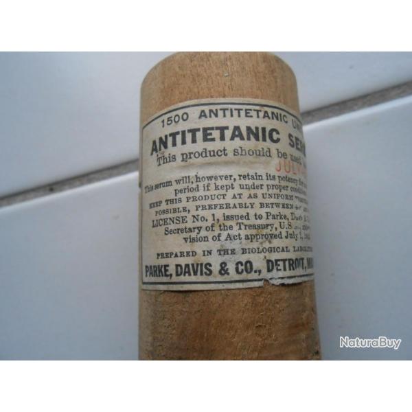 1 boite  medical    ANTITETANIC  SERUM   usa  1920