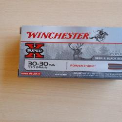 Une boîte de 20 cartouches 30/30 winchester power point 170 grains