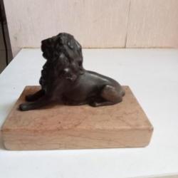 statuette lion de belfort sur support marbre longueur 10,5 cm