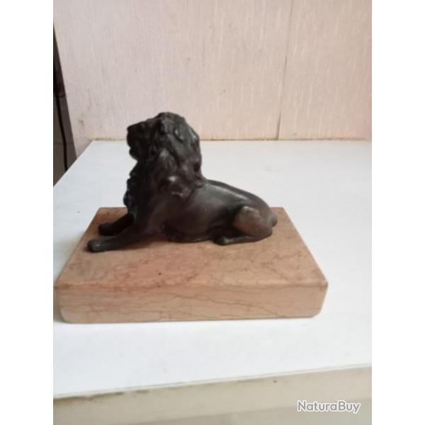 statuette lion de belfort sur support marbre longueur 10,5 cm