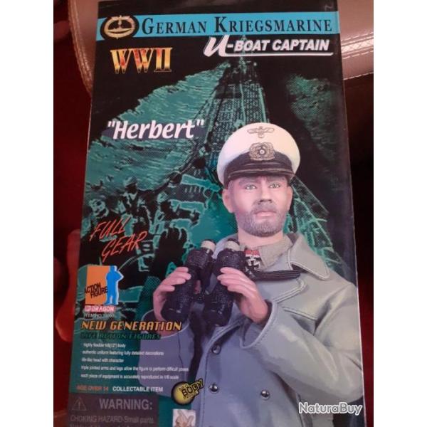 Figurine articule de U-BOT CAPTAIN 2* guerre  " Herbert"