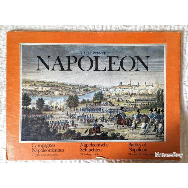 Recueil de 24 gravures en couleur illustrant les campagnes Napolonienne.