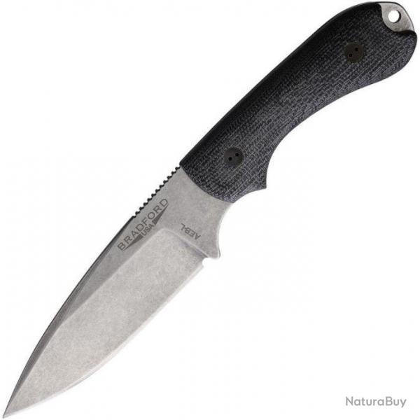 Couteau Bradford Guardian 3.2 3D Black Manche Micarta Lame Acier AEB-L Etui Cuir USA BRAD32FE101A