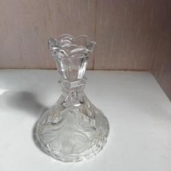 bougeoir ancien en cristal hauteur 13 cm