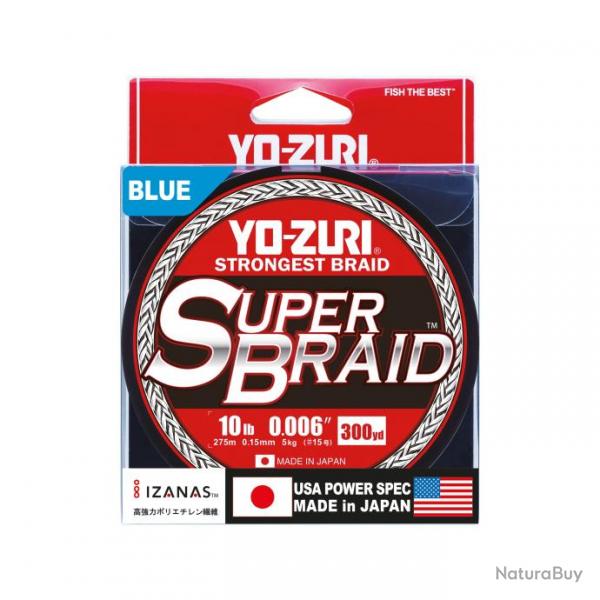 Tresse Yo-Zuri Superbraid 275m - Bleu 28/100-30LBS