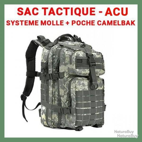 Sac  Dos Tactique avec systme MOLLE + poche pour GOURDE CAMELBAK - ACU - LIVRAISON GRATUITE!