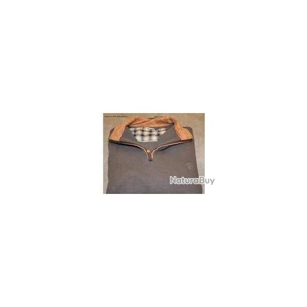 Pull LOVERGREEN bi-color avec fermeture clair ref LG01232 couleur taupe taille L