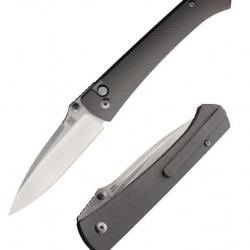 Couteau ArtisanCutlery Andromeda Gray Manche Titane Lame Acier CPM-S35VN Button Lock ATZ1856GGY