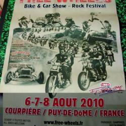Rare AFFICHE FREE WHEELS 2010 Bike & Car Show Festival Rock Moto Etat Déco Loft Garage