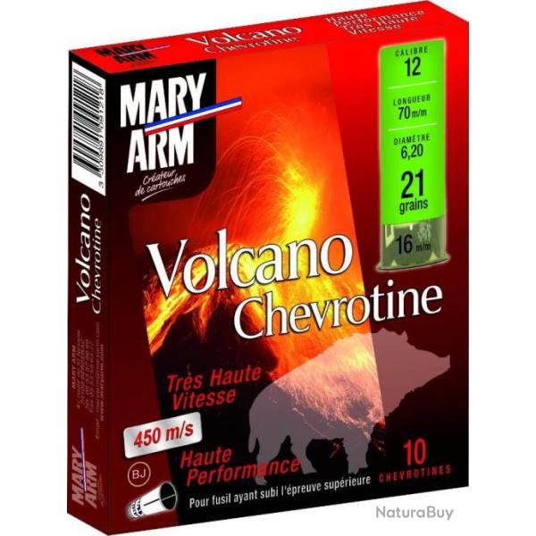 Cartouches Mary Arm C12 Volcano chevrotine 21g BJ - Cal.12 x10 boites