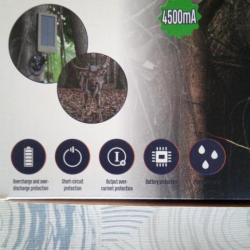 Panneau solaire pour caméra de chasse avec batterie intégrée