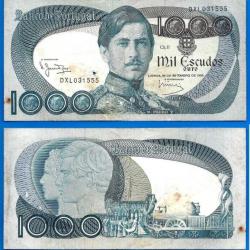 Portugal 1000 Escudos 1980 Pedro 5 Escudo Billet