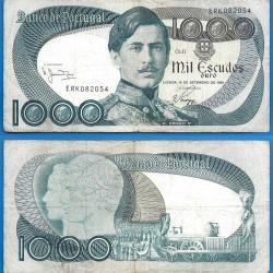 Portugal 1000 Escudos 1980 Pedro 5 Escudo Billet