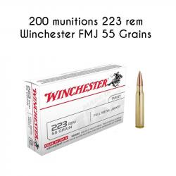 200 munitions 223 rem ( 5.56x45) winchester FMJ 55 grains 