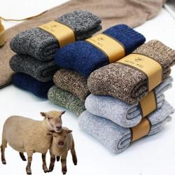 Lot 3 paires laine mérinos chaussettes chaude neige, décontractées, haute qualité, hiver, 3 paires.A