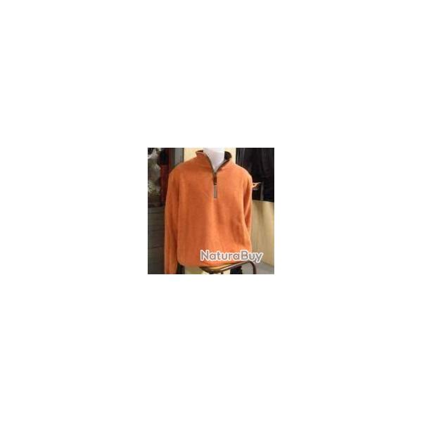 Sweat col Zippe lovergreen couleur orange taille XL