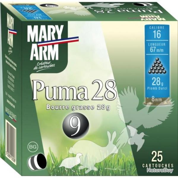 Cartouches Mary Arm Puma 28 BG - Cal. 16 x1 boite