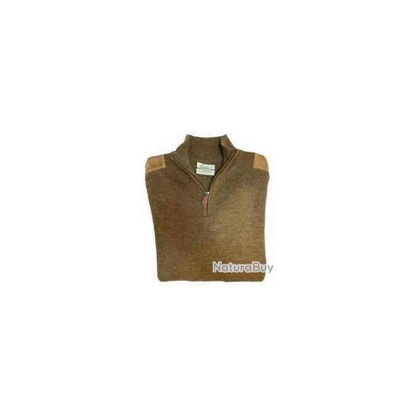 Pull col zippe marron Lovergreen taille 2XL