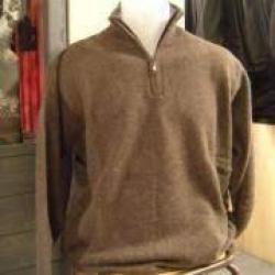 Pull col zippe marron/gris Lovergreen taille XL