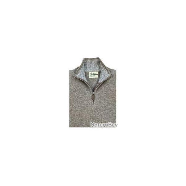 Pull col zippe gris Lovergreen taille 2XL